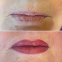 Фотография "Перманентный макияж губ, сразу после проведения процедуры"