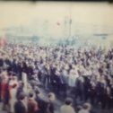 Фотография "Съёмки любительской кинокамерой. Никополь 9 мая 1981 года. В строю фронтовики,  участники боевых действий в Великой Отечественной войне. На то время их насчитывалось более 12 тысяч в городе и районе."