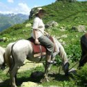 Фотография "по горам Абхазии на конях."