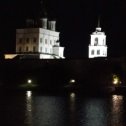 Фотография "Псков, река Великая. Троицкий собор ночью)"