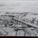Фотография ""Амурское чудо. Мост через реку Амур". Бумага, чернила. 21х15 см"