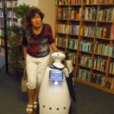 Фотография "знакомство с роботом в детской библиотеке Санкт-Петербурга ( июль 2012 года)"