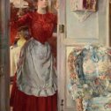 Фотография "🔸🖼️ «Молодая женщина, стоящая в дверях», ок. 1895 г. 
Эмилио Сала-и-Франсес / Emilio Sala i Francés (1850-1910)"