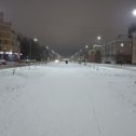 Фотография "Ноябрьская вечерняя перспектива. Барнаул, улица Профинтерна. Вдали парк Изумрудный."