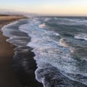 Фотография "Время заката на пляже в Сан Франциско и Тихий океан"