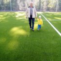 Фотография "Дедушка с внуком, на футбольном поле, будущий спортсмен."