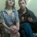 Фотография "Я и моя жена Лена
...собака Буля"