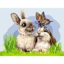 Фотография "Картина по номерам на картоне ТРИ СОВЫ "Милые кролики", 30*40, с акриловыми красками и кистями. В ассортименте!"