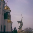 Фотография "Вид от храма всех святых на статую "Родина-мать" Мамаев курган. Весна 2008г."