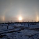 Фотография "Последнии дни Якутской зимы,восход солнца срадугой"