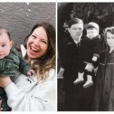 Фотография "2024, внук Максим, 7 мес и дочь Дина. 1963, папа Бикитай Алиевич, Самат 9 мес и мама Лидия Семеновна"