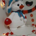 Фотография "Вязанная игрушка - Новогодний снеговик"