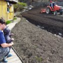 Фотография "Тимоша наблюдает, как трактор пашет огород, точно внуку не скучно и игрушки не нужны"
