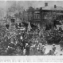 Фотография "1 мая 1917 года..  Демонстрация с участием л/с 147-го запасного пехотного полка, 148-го и 241-го полков...155-й зап. прибудет на ст.Евлашево (из Царицына) только в августе 1917 .."