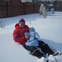 Фотография "Внуку 4,5 месяца. Осваиваем снежные просторы Подмосковья."