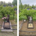 Фотография "Новое кладбище, уборка, правка памятника, подсыпка земли."