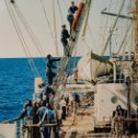 Фотография "Pacific Ocean, Sea of Japan / East Sea ( 日本海, にほんかい ), shipboard training STV / Training Sail Vessel " Nadezhda " - summer, july, 2001 year."