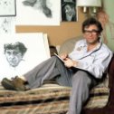 Фотография "Питер Фальк (он же "лейтенант Коломбо") в своей художественной студии. 1984 год."