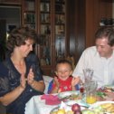 Фотография "Мой День Рождения!Я, муж Саша, внук Никита, а если внимательно присмотреться, то в правом углу можно увидеть младшего сына Тёму))2005 г."