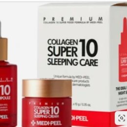 Фотография "Medi-Peel Collagen Super 10 Sleeping Care Set – это набор по уходу за кожей, предназначенный для уменьшения признаков старения.
В набор входят ампула для сна и крем для сна. Оба средства помогают улучшить внешний вид тонких линий и морщинок.
Корея! 2000т."