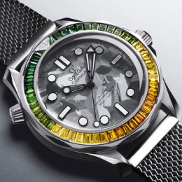 Фотография "The most expensive Omega SeaMaster James Bond 60th anniversary in Jamaican colors - must be for Jamaican King due that regular NPCs  cant afford it. The watch is very limited and impossible to find to buy it anywhere in the world but it was over Omega Website in 2023 for $125,000 USD. Beautiful watch and outshining Rolex for sure but must be for King or something.
The 18K Canopus White Gold piece is made from natural grey silicon, with each watch featuring a completely unique crystallite dial. The bezel is embellished with green and yellow diamonds in tribute to the Jamaican flag, and the watch comes in a mango tree wooden box, referencing the song ‘Underneath the Mango Tree’ from Dr. No. This is the most collectible watch by Omega.
All sold out - can you imagine buy it like a toy while having enough money. Ah, motivational to go forward and one day to become one of those people."