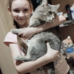 Фотография "Моя внучка, с котиком. "