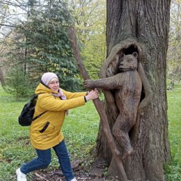Фотография "Пос. Янтарный. Это волшебное дерево с "ухом", туда обычно туристы шепчут желания. А тут медведь... "