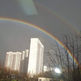 Фотография "На работе из окна , двойная радуга"