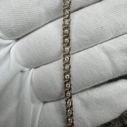 Фотография "Золотой браслет 585 пробы вес 4,23гр размер 16 см камни фианиты цена 19000"