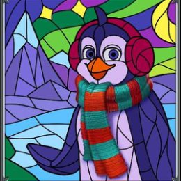 Фотография "Теперь в 'Верности' можно раскрашивать любимых героев игры! Посмотри, какой замечательный рисунок у меня получился, он называется Королевский пингвин! Поспеши тоже почувствовать себя настоящим художником! http://www.odnoklassniki.ru/game/207316992"