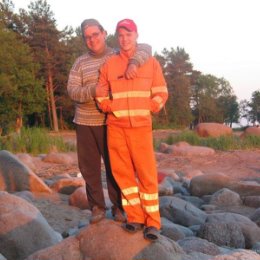Фотография "Я и сын на Финском заливе"
