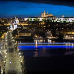 Фотография "Ночная Прага. Пражский град. Карлов мост"