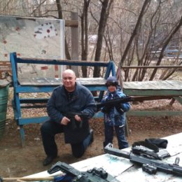 Фотография "Два бойца :) (с внуком Мишей)"