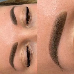 Фотография "Перманентный макияж бровей в технике напыления лучший вариант для тех кто хочет, чтобы брови смотрелись натурально и естественно🔥"