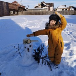 Фотография "Вот что получилось из снега, который совсем не хотел превращаться в снеговика"