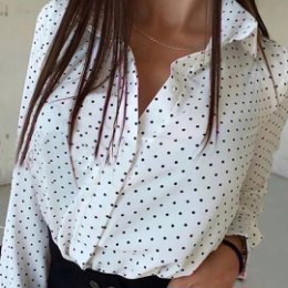 Фотография "Женская рубашка в горошек "Andorra"| Норма
	42-44	46-48   цена 455 грн
	50-52 цена 475 грн
Материал:Софт"