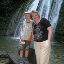 Фотография "Я с сыном Сашей на водопадах"