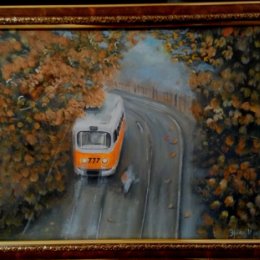 Фотография "Картина "Одинокий трамвай"  Холст , масло 30*40"