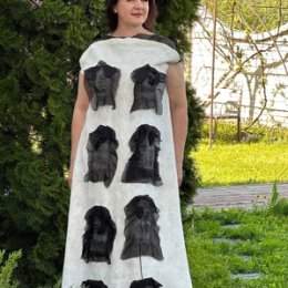Фотография "Цельноваляное платье, выполнено только из натуральных материалов. Моя ручная работа. Тонкое, легкое, без единого шва Декорировано натуральным шелком. В НАЛИЧИИ"