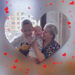 Фотография "Бабушка с правнуками!❤💋"