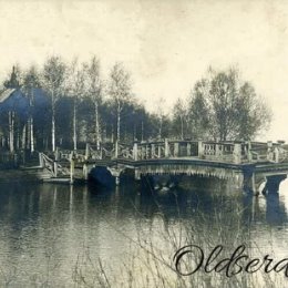 Фотография "ажурный мостик, пруд возле кладбища"