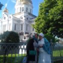 Фотография "С любимой свашенькой в Москве у храма Христа Спасителя"
