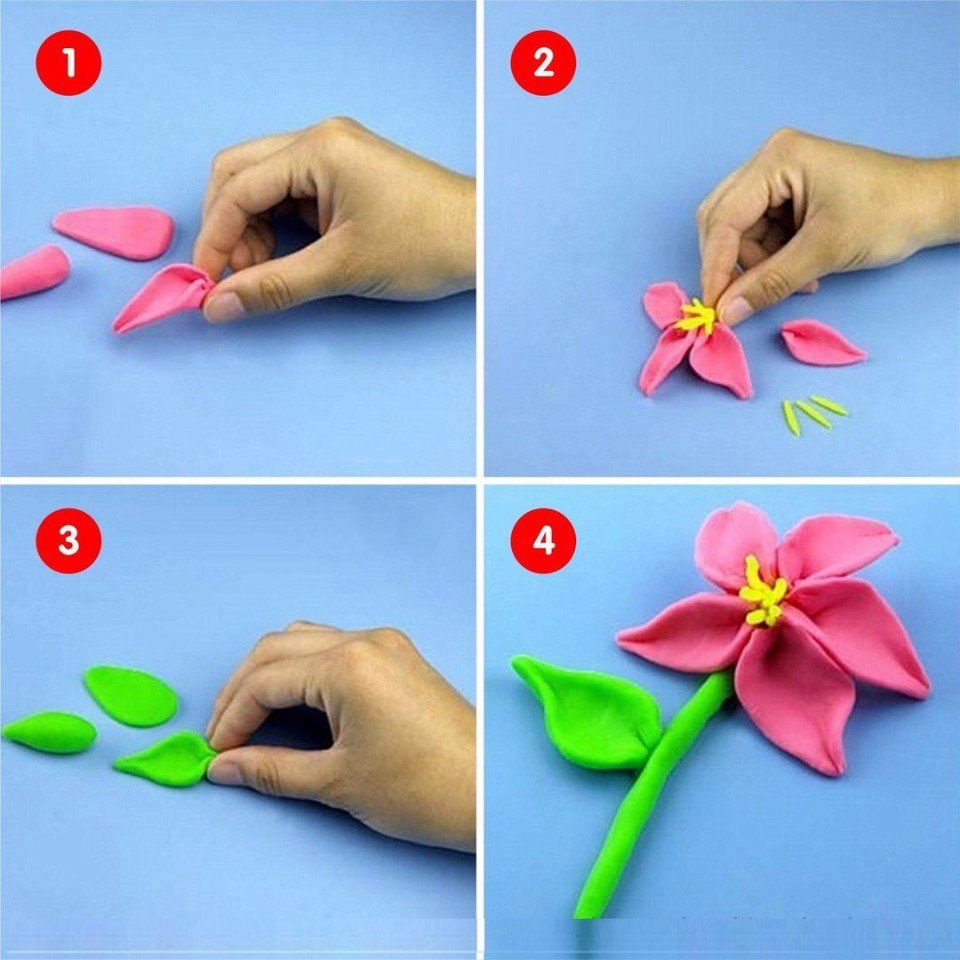 Что можно сделать из пластилина цветы Что можно сделать из пластилина цветы