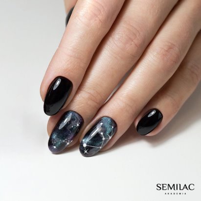 Кошачий глаз на черном фоне маникюр Кошачий глаз на черном фоне маникюр