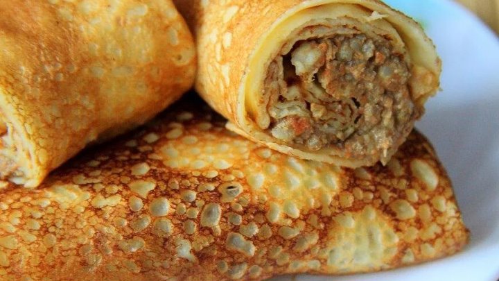 Блины с мясом из фарша фото Блины с мясом из фарша фото