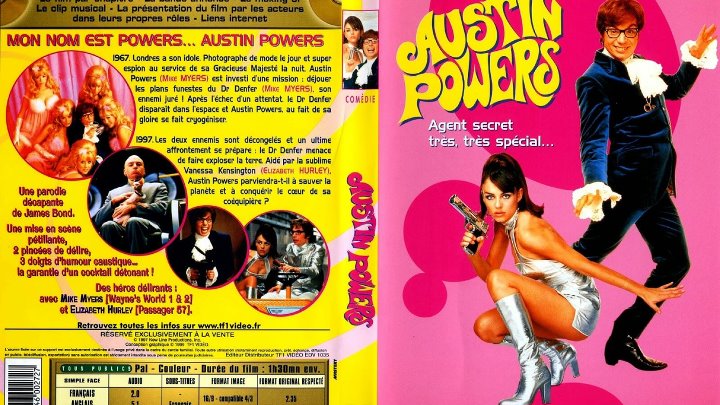 Austin Powers - Mike Myers, Elizabeth Hurley, Michael York (1997) VF