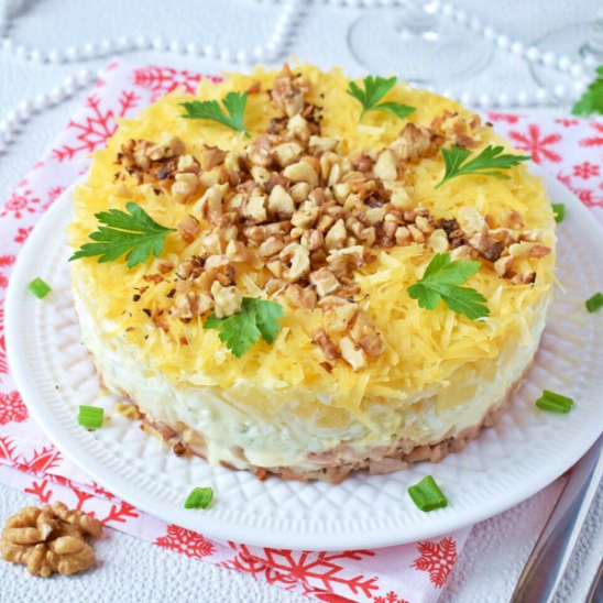 Салат слоями курица с фото пошагово Салат слоями курица с фото пошагово