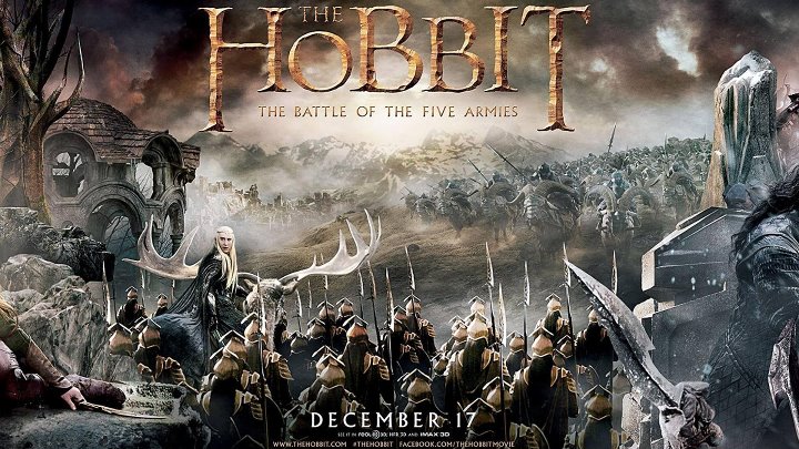 The Hobbit: The Battle of the Five Armies Movie Poster Thorin Oakenshield in the heat of battle Gandalf facing the Necromancer The Hobbit: The Battle of the Five Armies Movie Poster Thorin Oakenshield in the heat of battle Gandalf facing the Necromancer