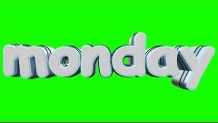 monday animation in green screen free stock footage