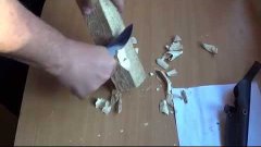 Нож Барс от Ясного Сокола Тест на деревяшке